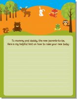 Forest Animals - Baby Shower Notes of Advice
