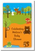 Forest Animals - Custom Large Rectangle Baby Shower Sticker/Labels