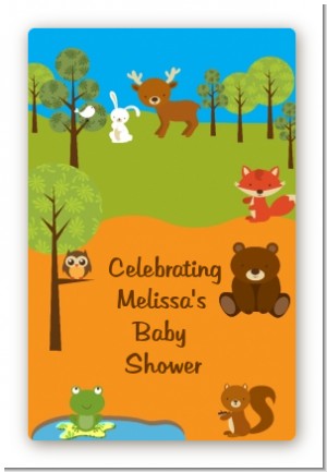 Forest Animals - Custom Large Rectangle Baby Shower Sticker/Labels