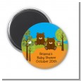Forest Animals Twin Bears - Personalized Baby Shower Magnet Favors thumbnail