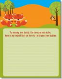 Forest Animals Twin Foxes - Baby Shower Notes of Advice