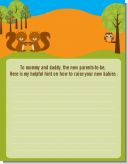 Forest Animals Twin Squirels - Baby Shower Notes of Advice