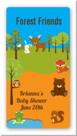 Forest Animals - Custom Rectangle Baby Shower Sticker/Labels