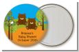 Forest Animals Twin Bears - Personalized Baby Shower Pocket Mirror Favors thumbnail