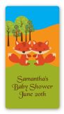 Forest Animals Twin Foxes - Custom Rectangle Baby Shower Sticker/Labels