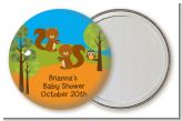 Forest Animals Twin Foxes - Personalized Baby Shower Pocket Mirror Favors
