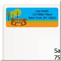 Forest Animals Twin Squirels - Baby Shower Return Address Labels