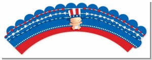 Fourth Of July Stars & Stripes - Baby Shower Cupcake Wrappers