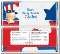 Fourth Of July Little Firecracker - Personalized Baby Shower Candy Bar Wrappers