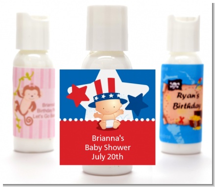 Fourth Of July Little Firecracker - Personalized Baby Shower Lotion Favors