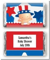 Fourth Of July Little Firecracker - Personalized Baby Shower Mini Candy Bar Wrappers