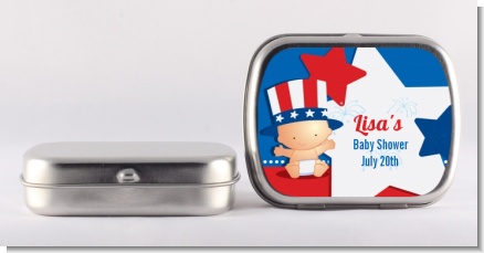 Fourth Of July Little Firecracker - Personalized Baby Shower Mint Tins