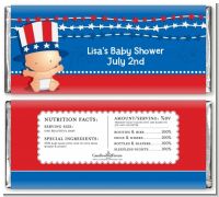 Fourth Of July Stars & Stripes - Personalized Baby Shower Candy Bar Wrappers