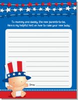 Fourth Of July Stars & Stripes - Baby Shower Notes of Advice