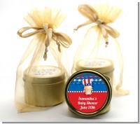 Fourth Of July Stars & Stripes - Baby Shower Gold Tin Candle Favors