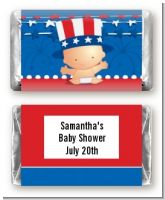 Fourth Of July Stars & Stripes - Personalized Baby Shower Mini Candy Bar Wrappers