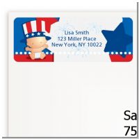 Fourth Of July Little Firecracker - Baby Shower Return Address Labels