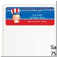 Fourth Of July Stars & Stripes - Baby Shower Return Address Labels