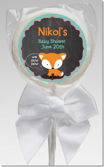 Fox and Friends - Personalized Baby Shower Lollipop Favors