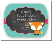 Fox and Friends - Personalized Baby Shower Rounded Corner Stickers