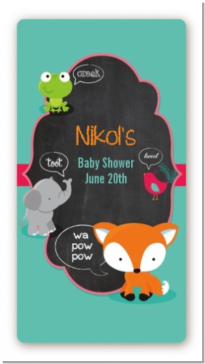 Fox and Friends - Custom Rectangle Baby Shower Sticker/Labels