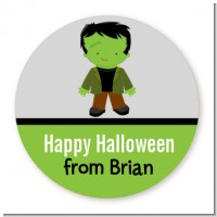 Frankenstein - Round Personalized Halloween Sticker Labels