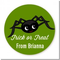 Friendly Spider - Round Personalized Halloween Sticker Labels