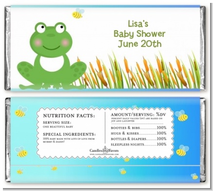 Froggy - Personalized Baby Shower Candy Bar Wrappers