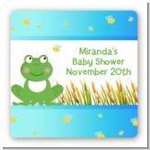 Froggy - Square Personalized Baby Shower Sticker Labels