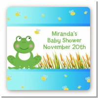 Froggy - Square Personalized Baby Shower Sticker Labels