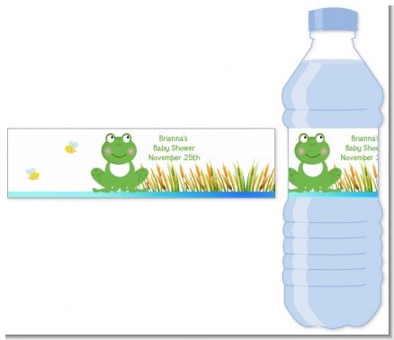 Froggy - Personalized Baby Shower Water Bottle Labels