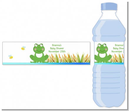 Froggy - Personalized Baby Shower Water Bottle Labels