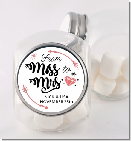 From Miss To Mrs - Personalized Bridal Shower Candy Jar