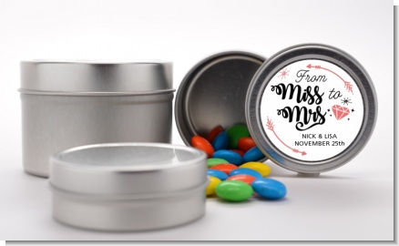 From Miss To Mrs - Custom Bridal Shower Favor Tins