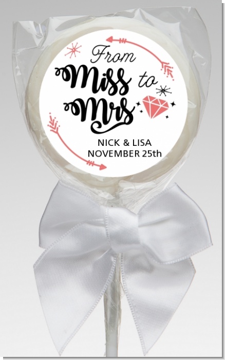 From Miss To Mrs - Personalized Bridal Shower Lollipop Favors