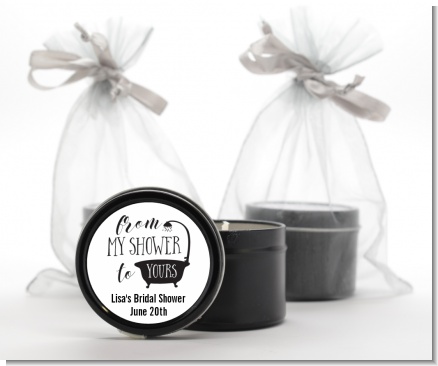 From My Shower - Bridal Shower Black Candle Tin Favors