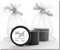 From The New Mr and Mrs - Bridal Shower Black Candle Tin Favors