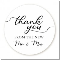 From The New Mr and Mrs - Round Personalized Bridal Shower Sticker Labels