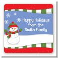 Frosty the Snowman - Square Personalized Christmas Sticker Labels thumbnail