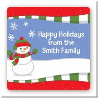 Frosty the Snowman - Square Personalized Christmas Sticker Labels