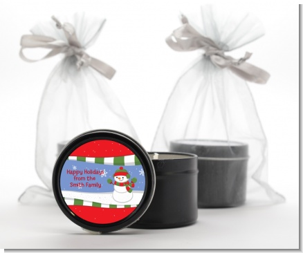 Frosty the Snowman - Christmas Black Candle Tin Favors