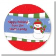 Frosty the Snowman - Round Personalized Christmas Sticker Labels thumbnail