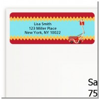 Fire Truck - Baby Shower Return Address Labels