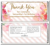 Fun to be One - 1st Birthday Girl - Personalized Birthday Party Candy Bar Wrappers
