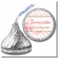 Fun to be One - 1st Birthday Girl - Hershey Kiss Birthday Party Sticker Labels thumbnail