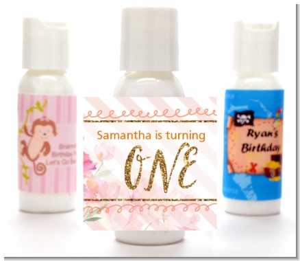 Fun to be One - 1st Birthday Girl - Personalized Birthday Party Lotion Favors