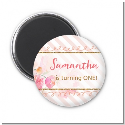 Fun to be One - 1st Birthday Girl - Personalized Birthday Party Magnet Favors