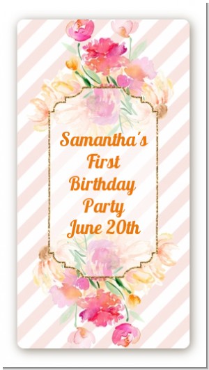 Fun to be One - 1st Birthday Girl - Custom Rectangle Birthday Party Sticker/Labels