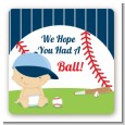 Future Baseball Player - Square Personalized Baby Shower Sticker Labels thumbnail