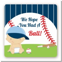 Future Baseball Player - Square Personalized Baby Shower Sticker Labels